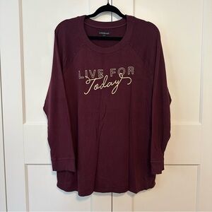 Lane Bryant LIVI Active Burgundy Sweater/ Long Sleeve size 18/20